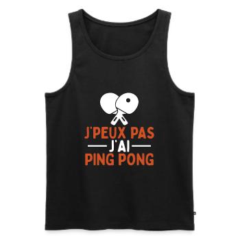 Je Peux Pas J'ai Ping Pong - Débardeur bio Premium Homme - noir - Devant - Michal (187cm)
