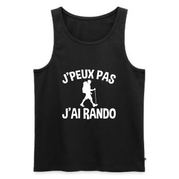 Je Peux Pas J'ai Rando - Débardeur bio Premium Homme - noir - Devant - AI Model Male 178 light (178cm)