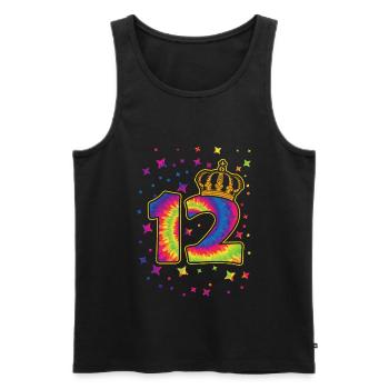 Tie-dye 12. Geburtstagsfeier 12 Jahre Alter - Männer Premium Bio Tank Top - Schwarz - Vorne - AI Model Male 178 light (178cm)