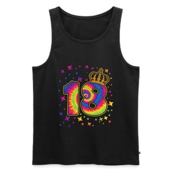 Tie-dye fête d’anniversaire 18 ans 18 ans - Débardeur bio Premium Homme - noir - Devant - Michal (187cm)
