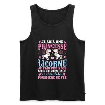 Je Suis Une Princesse Licorne - Débardeur bio Premium Homme - noir - Devant - Michal (187cm)