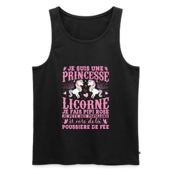 Je Suis Une Princesse Licorne - Débardeur bio Premium Homme - noir - Devant - Michal (187cm)