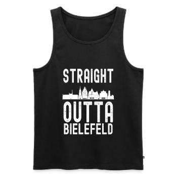 Bielefeld - Männer Premium Bio Tank Top - Schwarz - Vorne - Michal (187cm)