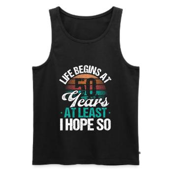 50th Birthday Idea Vintage Humor Funny 50 Year Old - Männer Premium Bio Tank Top - Schwarz - Vorne - Michal (187cm)