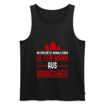 Braunschweig - Männer Premium Bio Tank Top - Schwarz - Vorne - Michal (187cm)