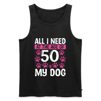 Chien de 50 ans Maman Chien Papa 50e anniversaire - Débardeur bio Premium Homme - noir - Devant - Michal (187cm)