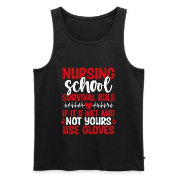Nursing School Party Funny Nursing Student - Men's Premium Organic Tank Top - black - Front - AI Model Male 178 light (178cm)