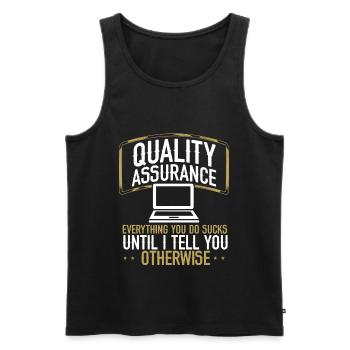 QA Engineering Code Testing Quality Assurance - Men's Premium Organic Tank Top - black - Front - AI Model Male 178 light (178cm)