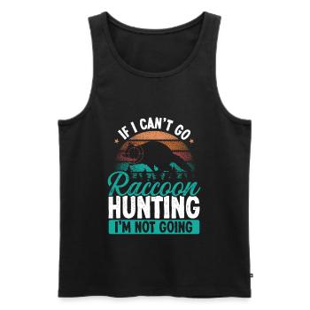 Raccoon Hunting Vintage Raccoon Hunter Accessoire - Männer Premium Bio Tank Top - Schwarz - Vorne - Michal (187cm)