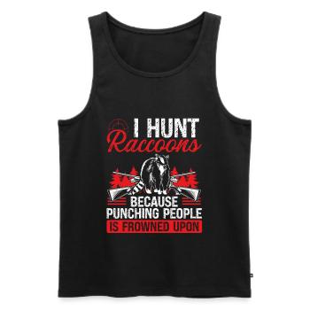 Raccoon Hunting Funny Raccoon Hunter Accessoires - Männer Premium Bio Tank Top - Schwarz - Vorne - Michal (187cm)