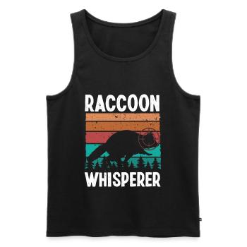Raccoon Removal Technician Vintage Funny Raccoon - Men's Premium Organic Tank Top - black - Front - Michal (187cm)