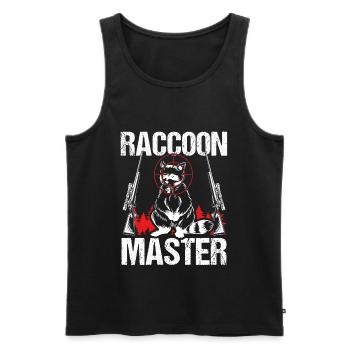 Raccoon Slayer Master Racccoon Technicien en enlèvement - Débardeur bio Premium Homme - noir - Devant - Michal (187cm)