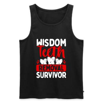 Wisdom Teeth Removal Survivor Humor Tooth Surgery - Men's Premium Organic Tank Top - black - Front - AI Model Male 178 light (178cm)