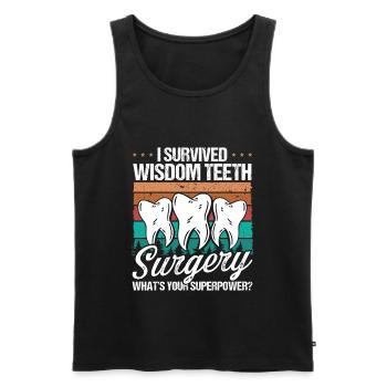 Wisdom Teeth Removal Surgery Funny Tooth Surgery - Men's Premium Organic Tank Top - black - Front - AI Model Male 178 light (178cm)