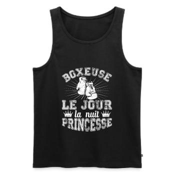 Boxeuse Le Jour La Nuit Princesse - Débardeur bio Premium Homme - noir - Devant - Michal (187cm)