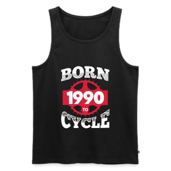 Geboren 1990 zum Radfahren Geburtstag Fahrrad Rad - Männer Premium Bio Tank Top - Schwarz - Vorne - Michal (187cm)