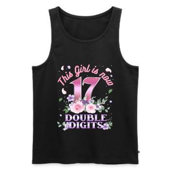 This girl is now 17 double digits 17. - Men's Premium Organic Tank Top - black - Front - AI Model Male 178 light (178cm)
