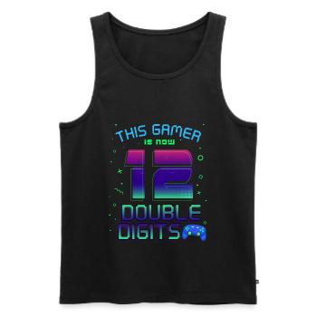 This Gamer Is Now 12 Double Digit 12. - Men's Premium Organic Tank Top - black - Front - AI Model Male 178 light (178cm)