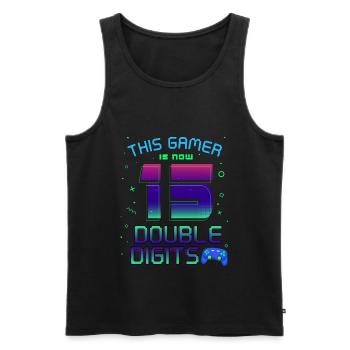 This Gamer Is Now 15 Double Digit 15. - Men's Premium Organic Tank Top - black - Front - Michal (187cm)