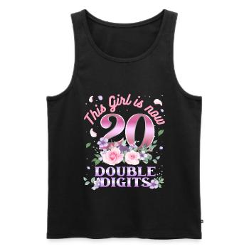 This girl is now 20 double digit 20. - Men's Premium Organic Tank Top - black - Front - AI Model Male 178 light (178cm)