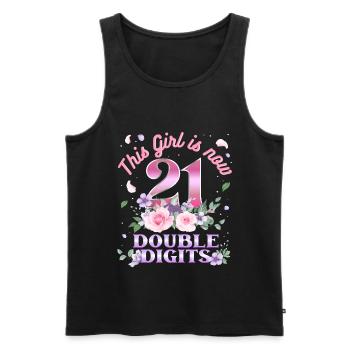 Dieses Mädchen Ist Jetzt 21 Double Digits 21. - Männer Premium Bio Tank Top - Schwarz - Vorne - AI Model Male 178 light (178cm)