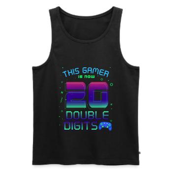 This Gamer Is Now 20 Double Digit 20. - Men's Premium Organic Tank Top - black - Front - Michal (187cm)
