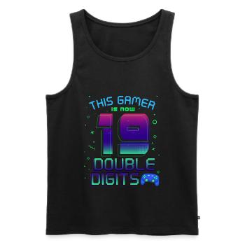 This Gamer Is Now 19 Double Digit 19. - Men's Premium Organic Tank Top - black - Front - Michal (187cm)