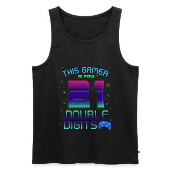 This Gamer Is Now 21 Double Digit 21. - Men's Premium Organic Tank Top - black - Front - Michal (187cm)