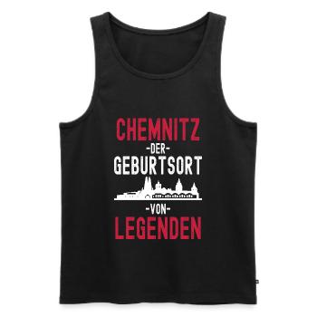 Chemnitz - Männer Premium Bio Tank Top - Schwarz - Vorne - AI Model Male 178 light (178cm)