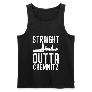 Chemnitz - Männer Premium Bio Tank Top - Schwarz - Vorne - AI Model Male 178 light (178cm)