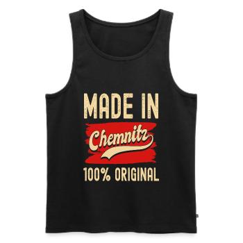 Chemnitz - Männer Premium Bio Tank Top - Schwarz - Vorne - AI Model Male 178 light (178cm)