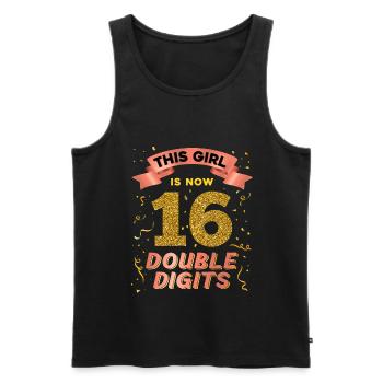 Dieses Mädchen Ist Jetzt 16 Double Digits 16. - Männer Premium Bio Tank Top - Schwarz - Vorne - AI Model Male 178 light (178cm)