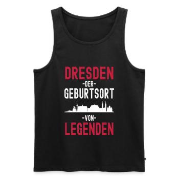 Dresden - Männer Premium Bio Tank Top - Schwarz - Vorne - Michal (187cm)
