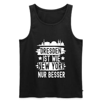 Dresden - Männer Premium Bio Tank Top - Schwarz - Vorne - Michal (187cm)