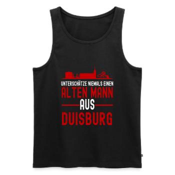 Duisburg - Männer Premium Bio Tank Top - Schwarz - Vorne - Michal (187cm)