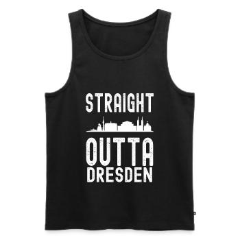 Dresden - Männer Premium Bio Tank Top - Schwarz - Vorne - Michal (187cm)