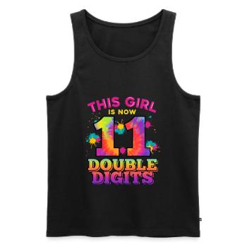 Dieses Mädchen Ist Jetzt 11 Double Digits 11. - Männer Premium Bio Tank Top - Schwarz - Vorne - AI Model Male 178 light (178cm)