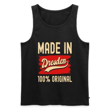 Dresden - Männer Premium Bio Tank Top - Schwarz - Vorne - Michal (187cm)