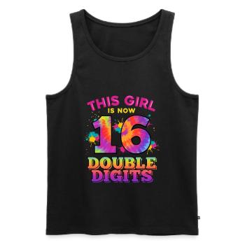 Dieses Mädchen Ist Jetzt 16 Double Digits 16. - Männer Premium Bio Tank Top - Schwarz - Vorne - AI Model Male 178 light (178cm)