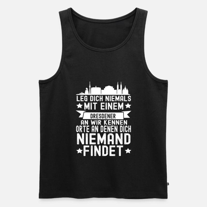 Dresden - Männer Premium Bio Tank Top - Schwarz