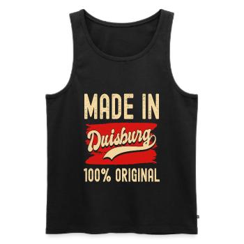 Duisburg - Männer Premium Bio Tank Top - Schwarz - Vorne - Michal (187cm)