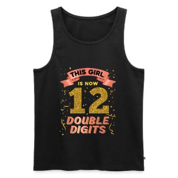 Dieses Mädchen Ist Jetzt 12 Double Digits 12. - Männer Premium Bio Tank Top - Schwarz - Vorne - AI Model Male 178 light (178cm)