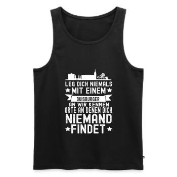 Duisburg - Männer Premium Bio Tank Top - Schwarz - Vorne - Michal (187cm)