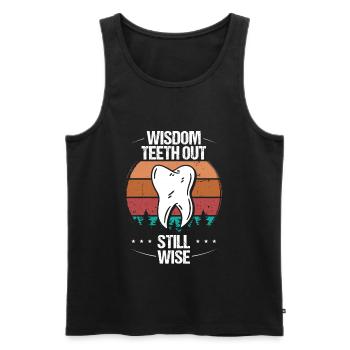 Vintage Wisdom Teeth Removal Surgery Funny Sarcasm - Men's Premium Organic Tank Top - black - Front - AI Model Male 178 light (178cm)