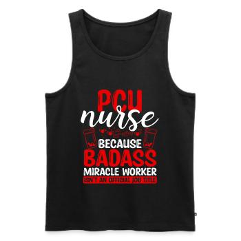 PCU Nurse Miracle Worker Nursing Essentials - Men's Premium Organic Tank Top - black - Front - Michal (187cm)