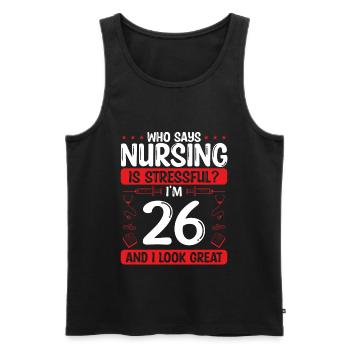 26 Birthday Nurses 26 Years Old Nurse for Work - Männer Premium Bio Tank Top - Schwarz - Vorne - Michal (187cm)