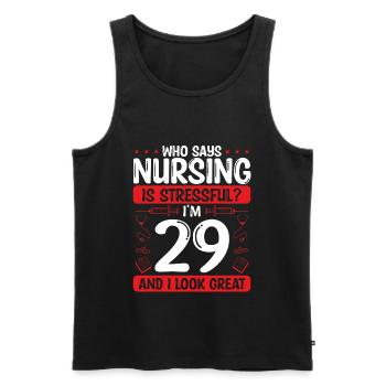 29 Birthday Nurses 29 Years Old Nurse for Work - Männer Premium Bio Tank Top - Schwarz - Vorne - Michal (187cm)