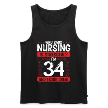 34 Birthday Nurses 34 Years Old Nurse for Work - Männer Premium Bio Tank Top - Schwarz - Vorne - Michal (187cm)