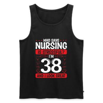 38 Birthday Nurses 38 Years Old Nurse for Work - Männer Premium Bio Tank Top - Schwarz - Vorne - Michal (187cm)
