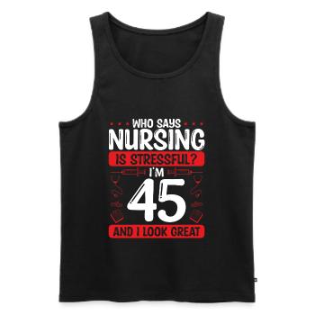 45 Birthday Nurses 45 Years Old Nurse for Work - Männer Premium Bio Tank Top - Schwarz - Vorne - Michal (187cm)